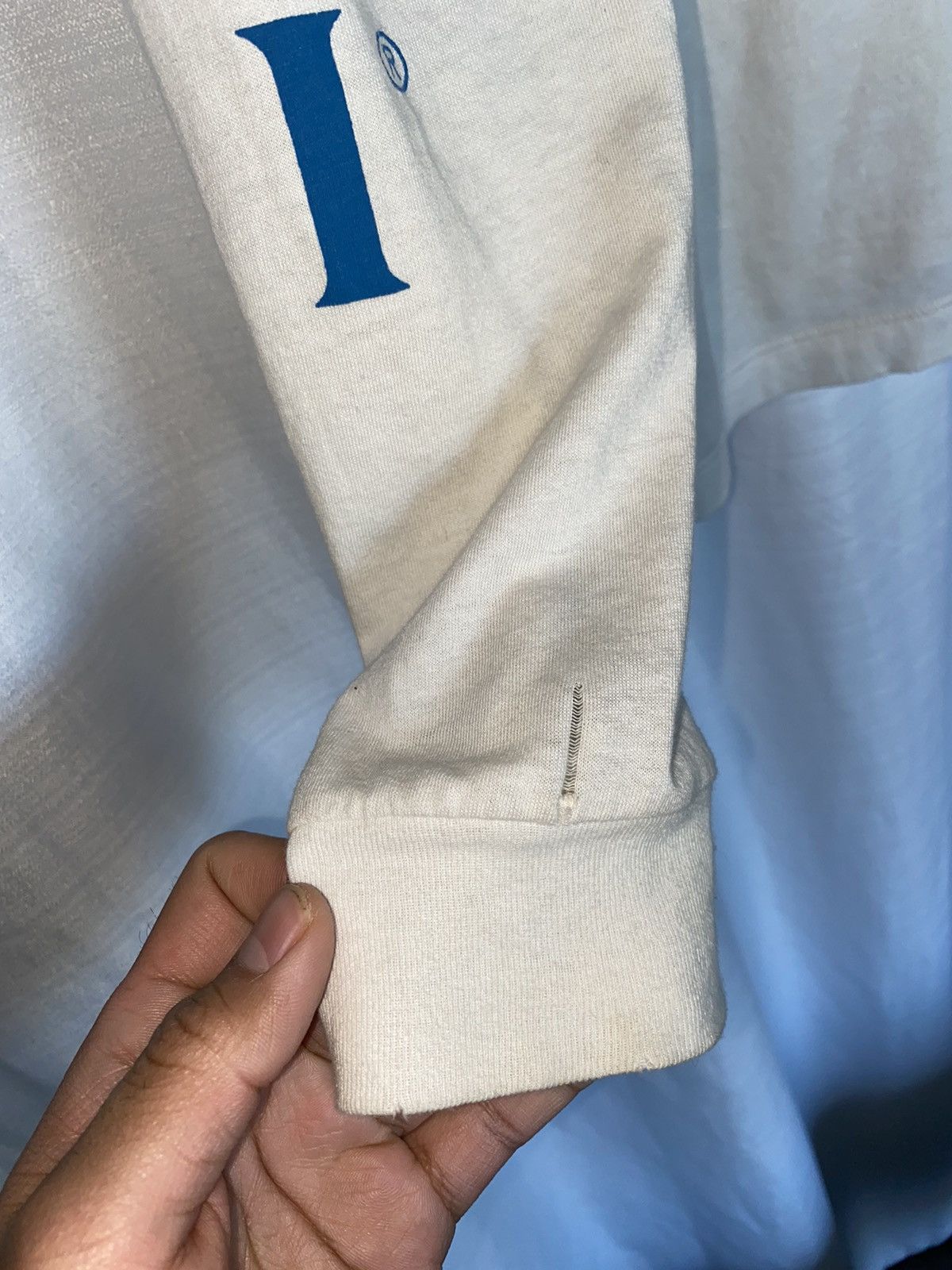 Gucci Gucci Embroidered Dragon Distressed Long Sleeve White Tshirt Size US S / EU 44-46 / 1 - 7 Thumbnail