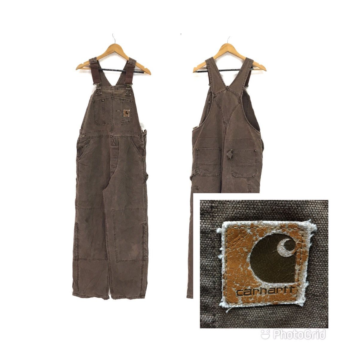 Carhartt × Vintage CARHARTT Brown Denime Double Knees Dungarees Size US 40 / EU 56 - 2 Thumbnail