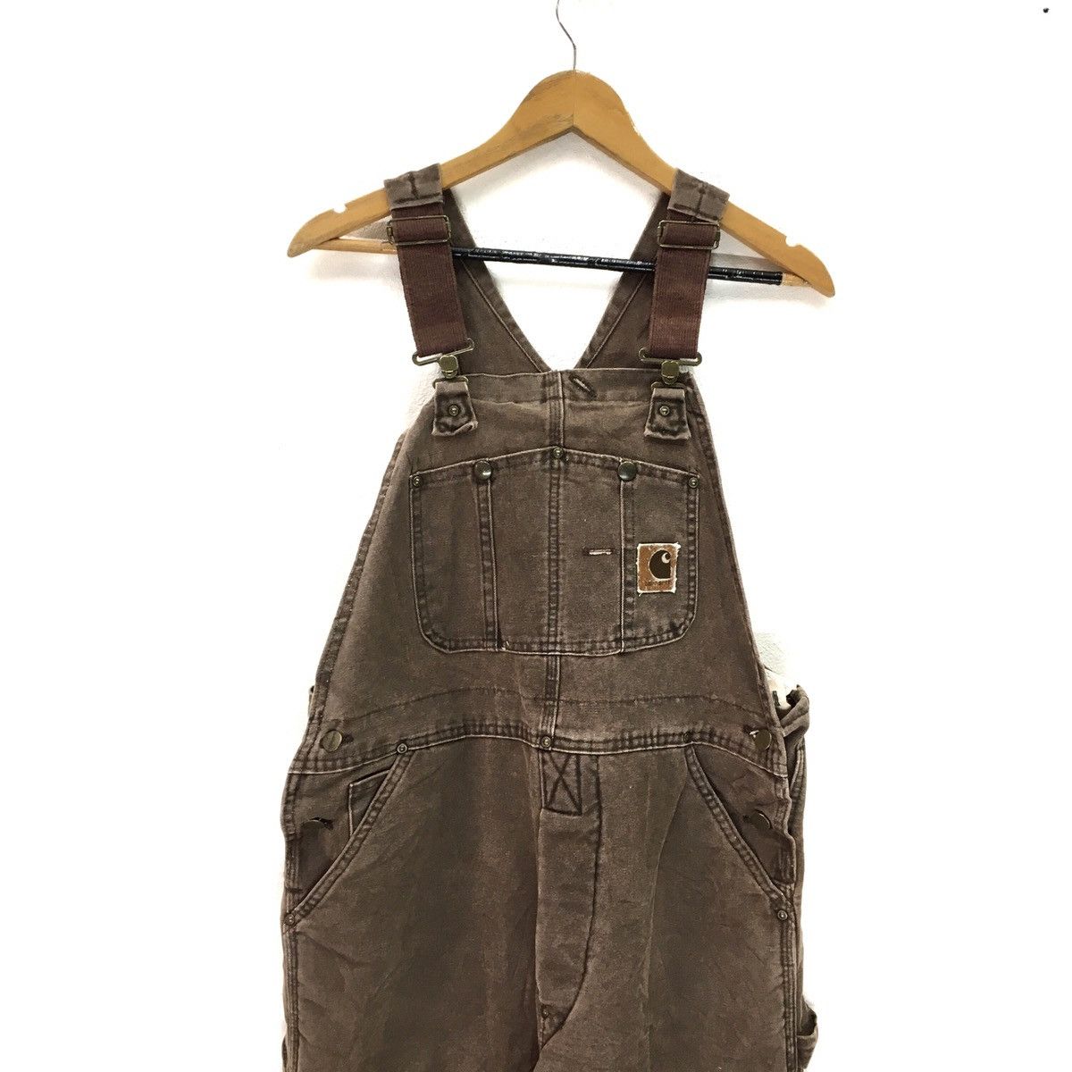 Carhartt × Vintage CARHARTT Brown Denime Double Knees Dungarees Size US 40 / EU 56 - 4 Thumbnail