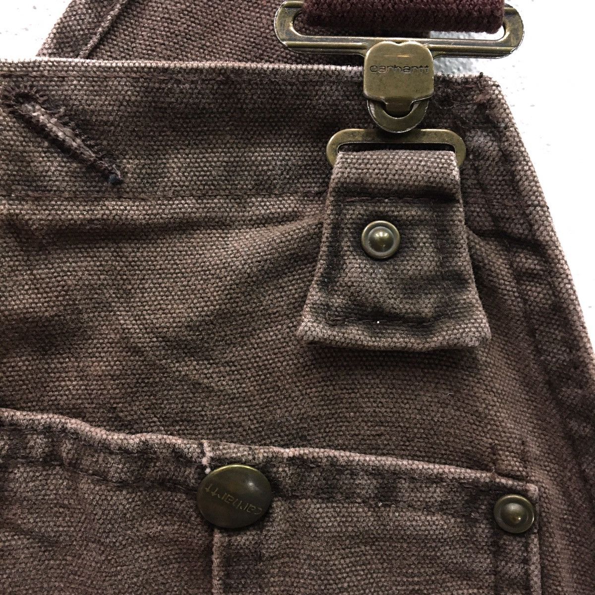 Carhartt × Vintage CARHARTT Brown Denime Double Knees Dungarees Size US 40 / EU 56 - 10 Thumbnail