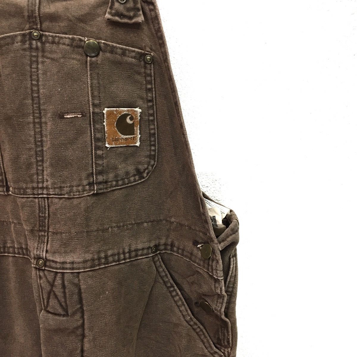 Carhartt × Vintage CARHARTT Brown Denime Double Knees Dungarees Size US 40 / EU 56 - 7 Thumbnail