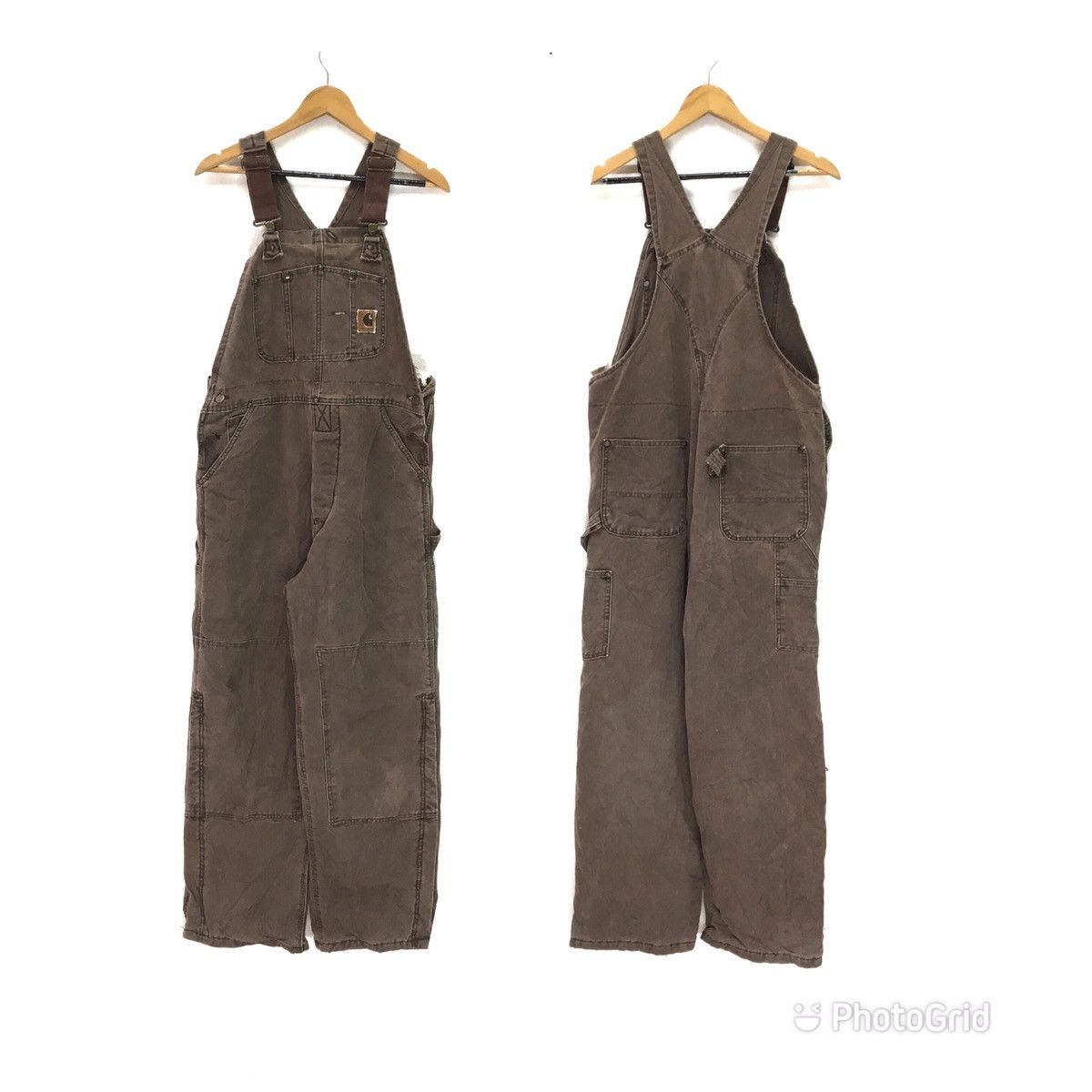 Carhartt × Vintage CARHARTT Brown Denime Double Knees Dungarees Size US 40 / EU 56 - 3 Thumbnail