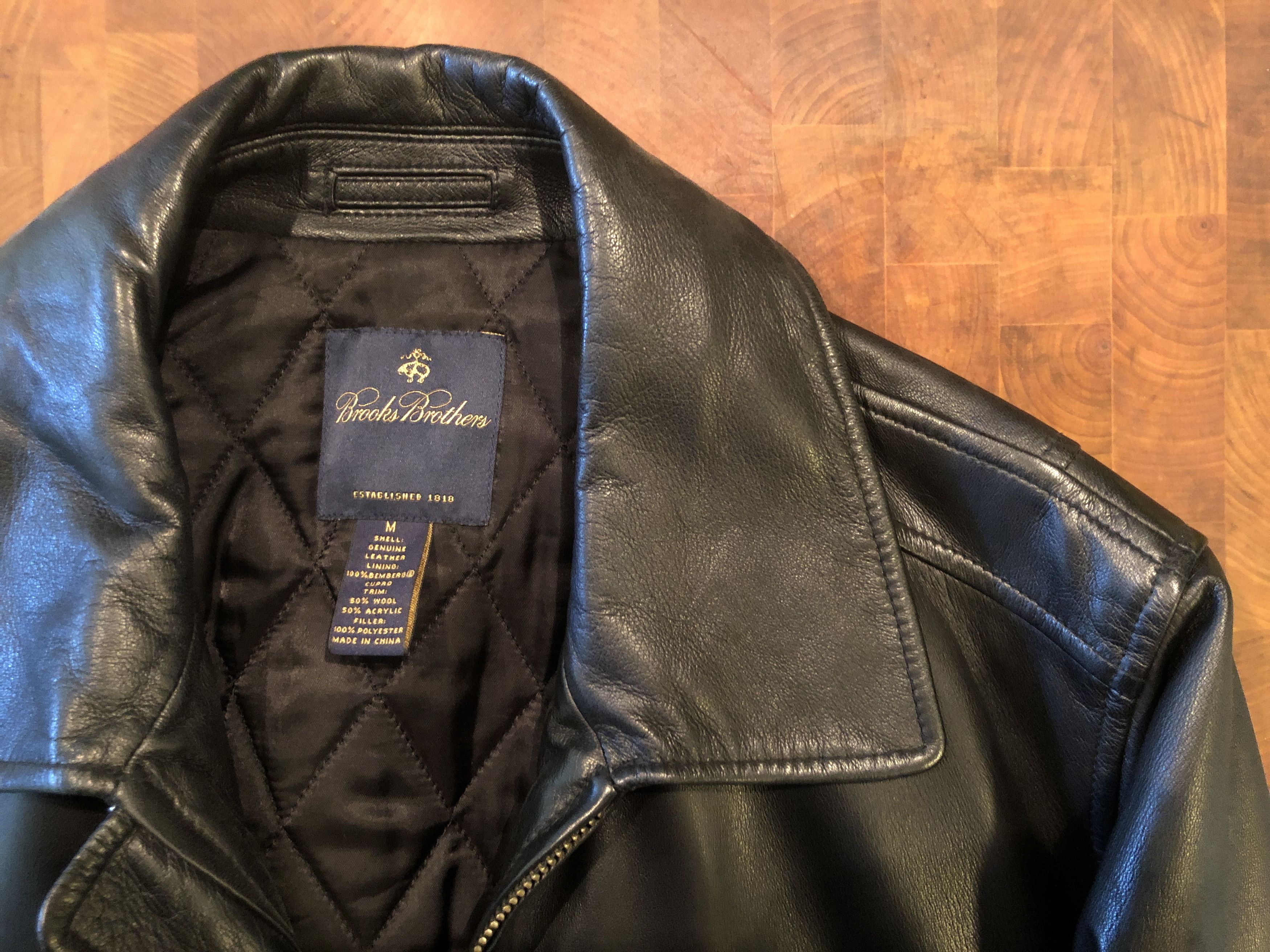 Brooks brothers 2024 346 leather jacket