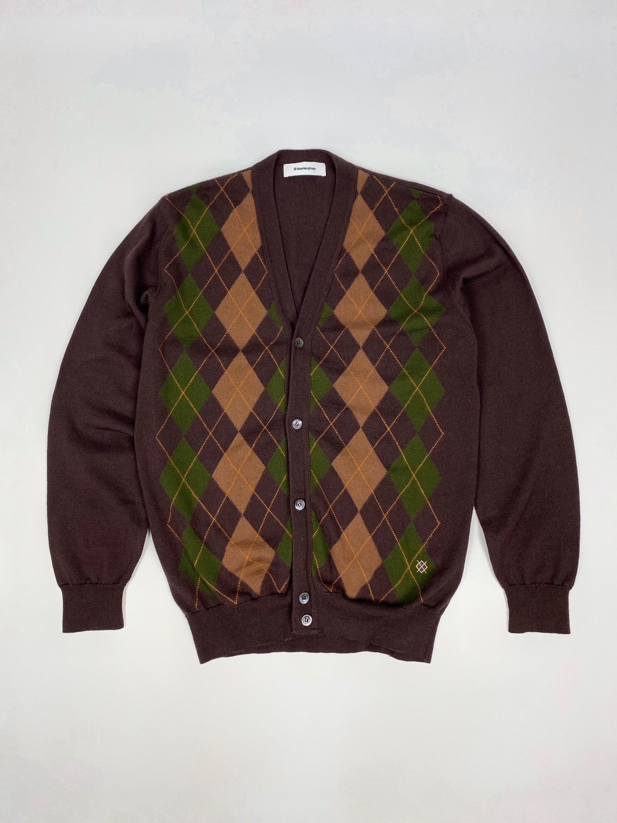 Burlington Burlington Checkred Wool Cardigan in Brown Size US L / EU 52-54 / 3 - 1 Thumbnail