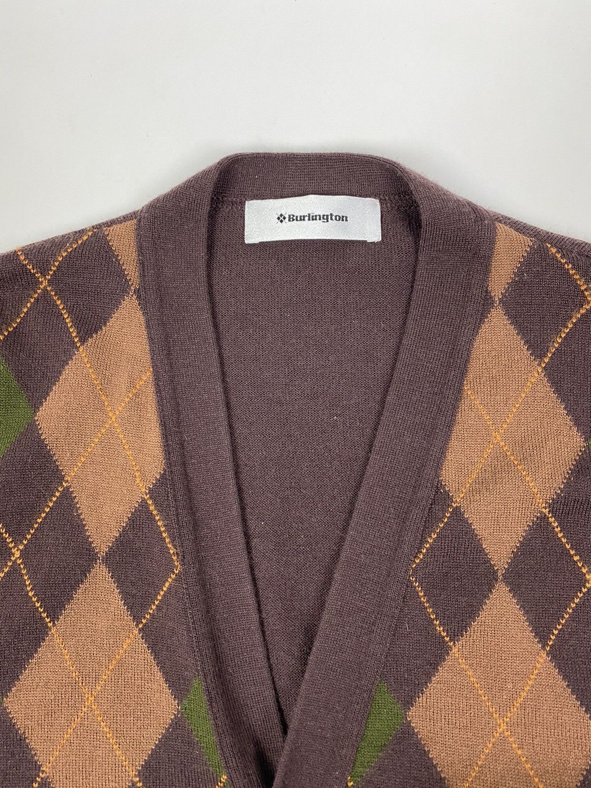 Burlington Burlington Checkred Wool Cardigan in Brown Size US L / EU 52-54 / 3 - 2 Thumbnail