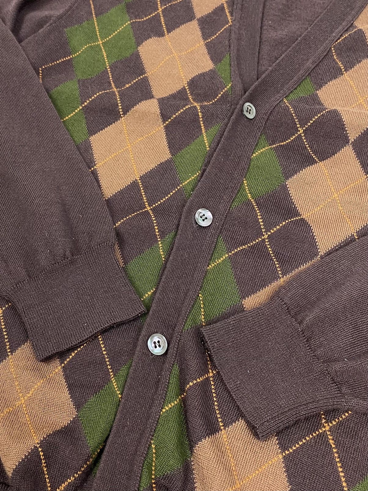 Burlington Burlington Checkred Wool Cardigan in Brown Size US L / EU 52-54 / 3 - 5 Thumbnail