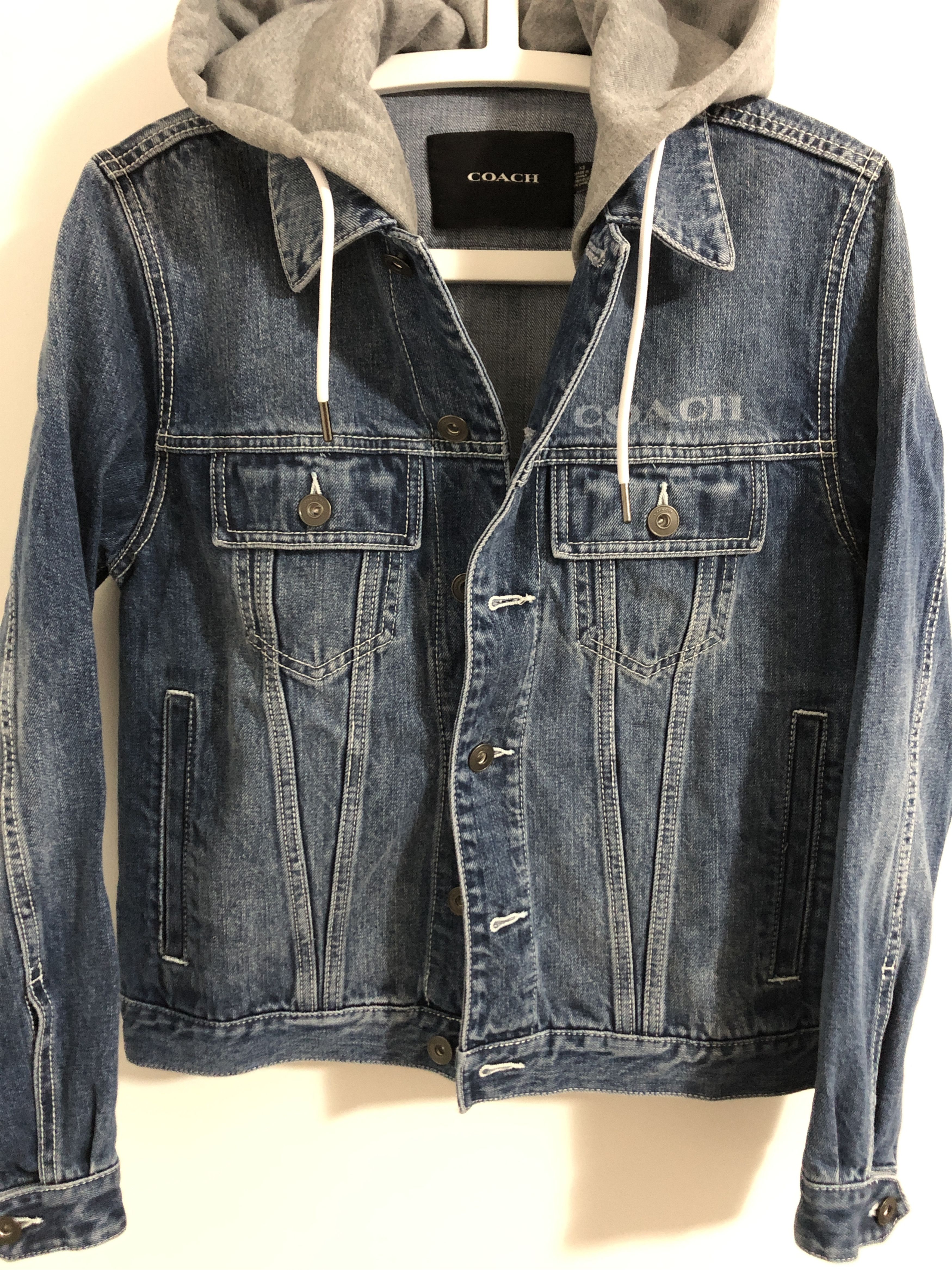 Coach UNISEX Denim jacket with detachable hood Size US M / EU 48-50 / 2 - 3 Thumbnail