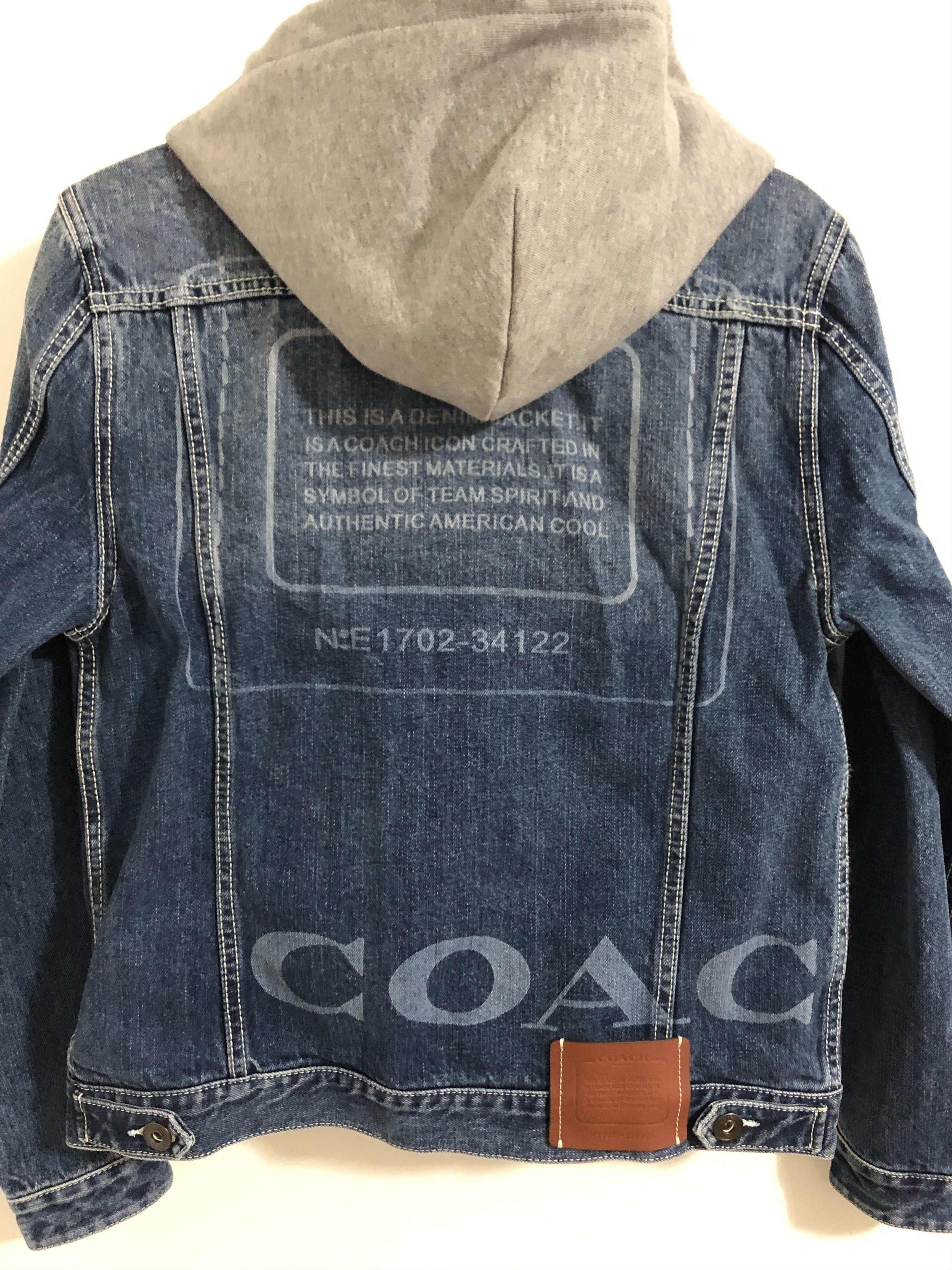 Coach UNISEX Denim jacket with detachable hood Size US M / EU 48-50 / 2 - 8 Thumbnail