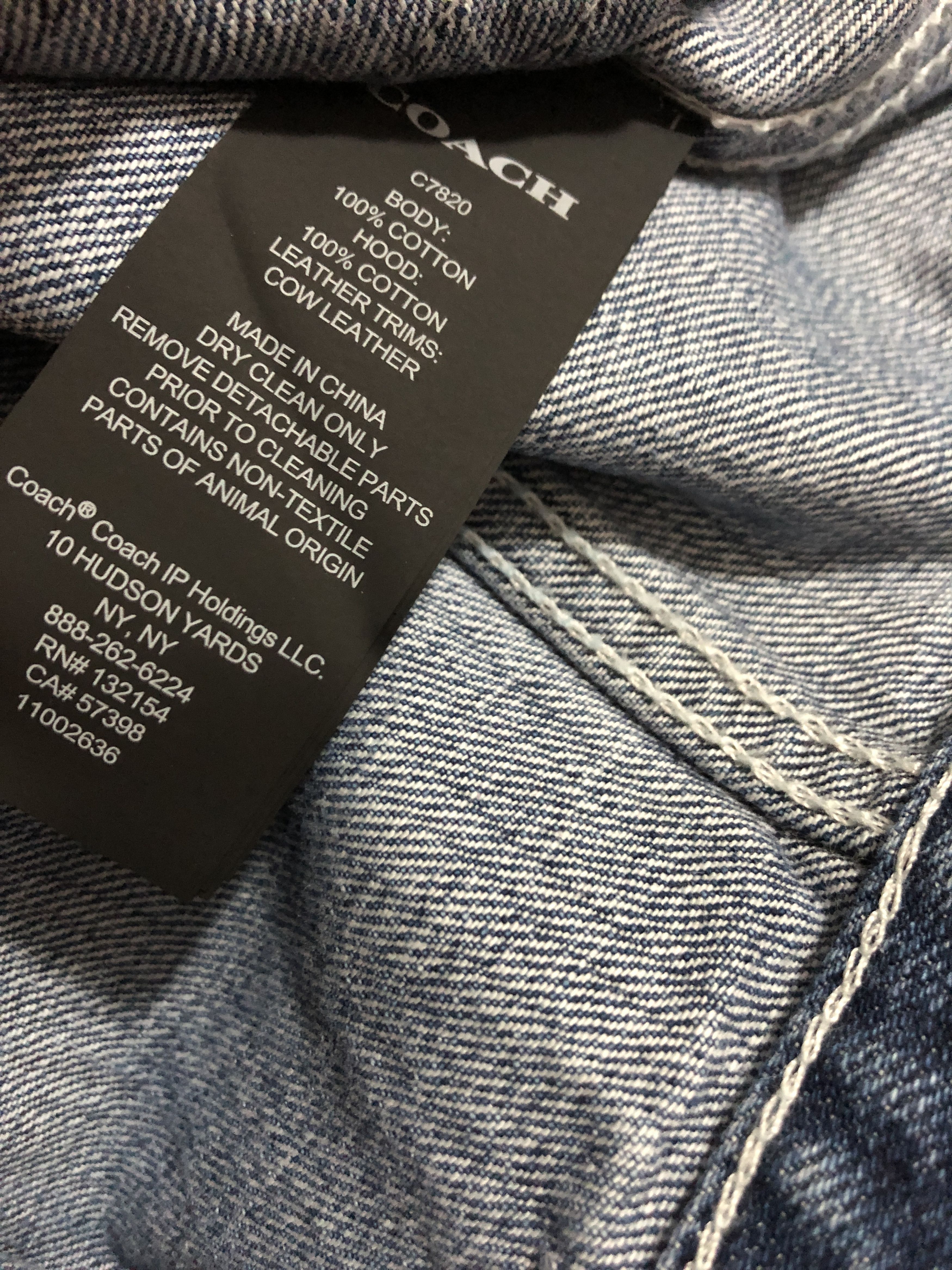 Coach UNISEX Denim jacket with detachable hood Size US M / EU 48-50 / 2 - 7 Thumbnail