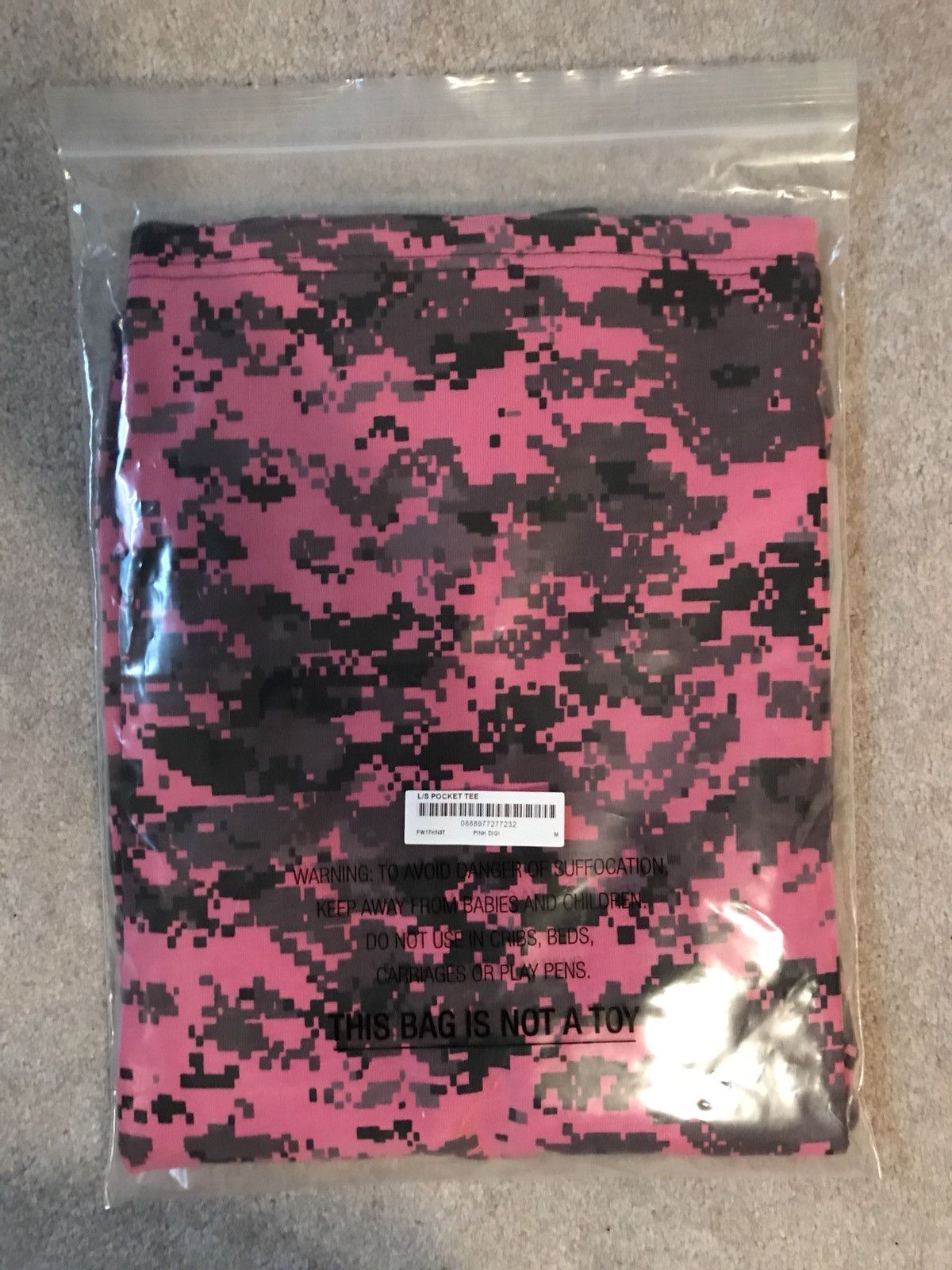 Supreme L/S Pocket Tee Pink Digi Camo