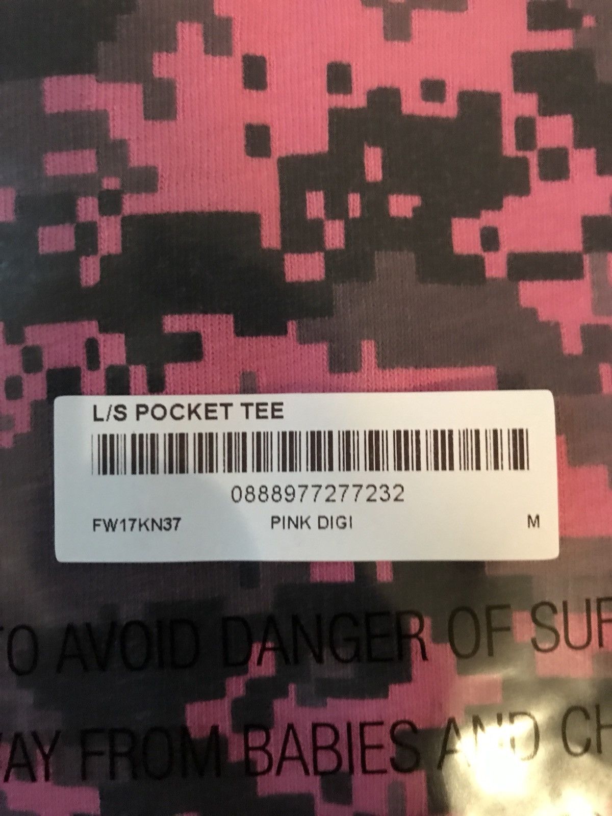 Supreme L/S Pocket Tee Pink Digi Camo