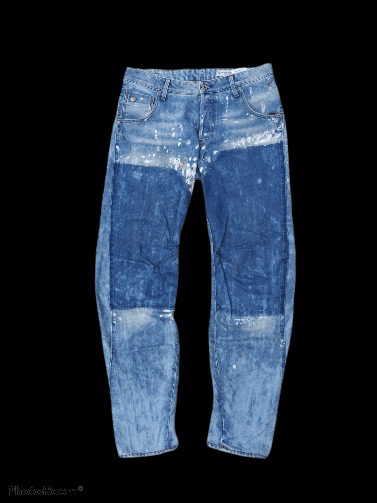 G-Star DISTRESSED SPLATTER G STAR CURVE DENIM PANTS Size US 32 / EU 48 - 1 Thumbnail