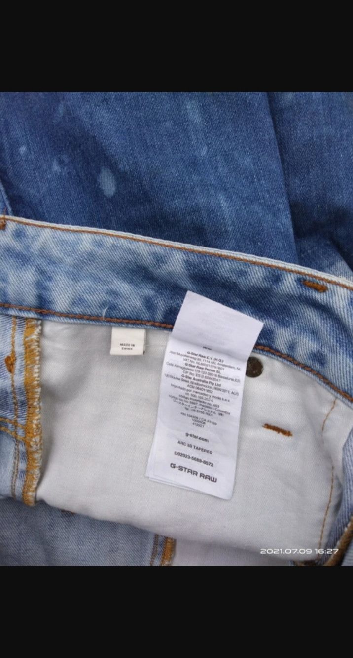 G-Star DISTRESSED SPLATTER G STAR CURVE DENIM PANTS Size US 32 / EU 48 - 5 Thumbnail