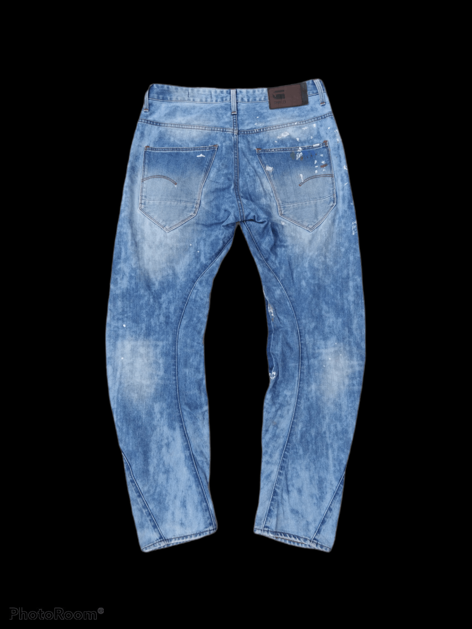 G-Star DISTRESSED SPLATTER G STAR CURVE DENIM PANTS Size US 32 / EU 48 - 2 Thumbnail