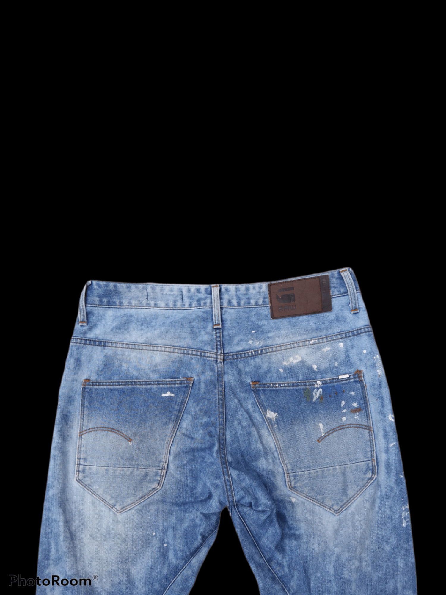 G-Star DISTRESSED SPLATTER G STAR CURVE DENIM PANTS Size US 32 / EU 48 - 4 Thumbnail