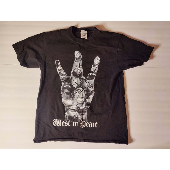 T-shirt Gildan Grigia Omaggio Rap Hip Hop West Coast, Uomo, Stampa Los Angeles, Manica Lunga Con Cappuccio