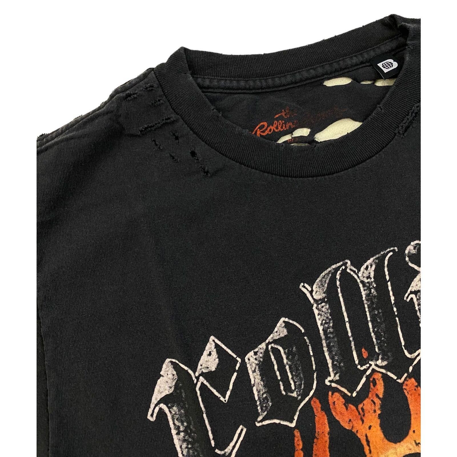The Rolling Stones The Rolling Stones Men's Flame T-Shirt With Distressed Holes Size US XL / EU 56 / 4 - 3 Thumbnail