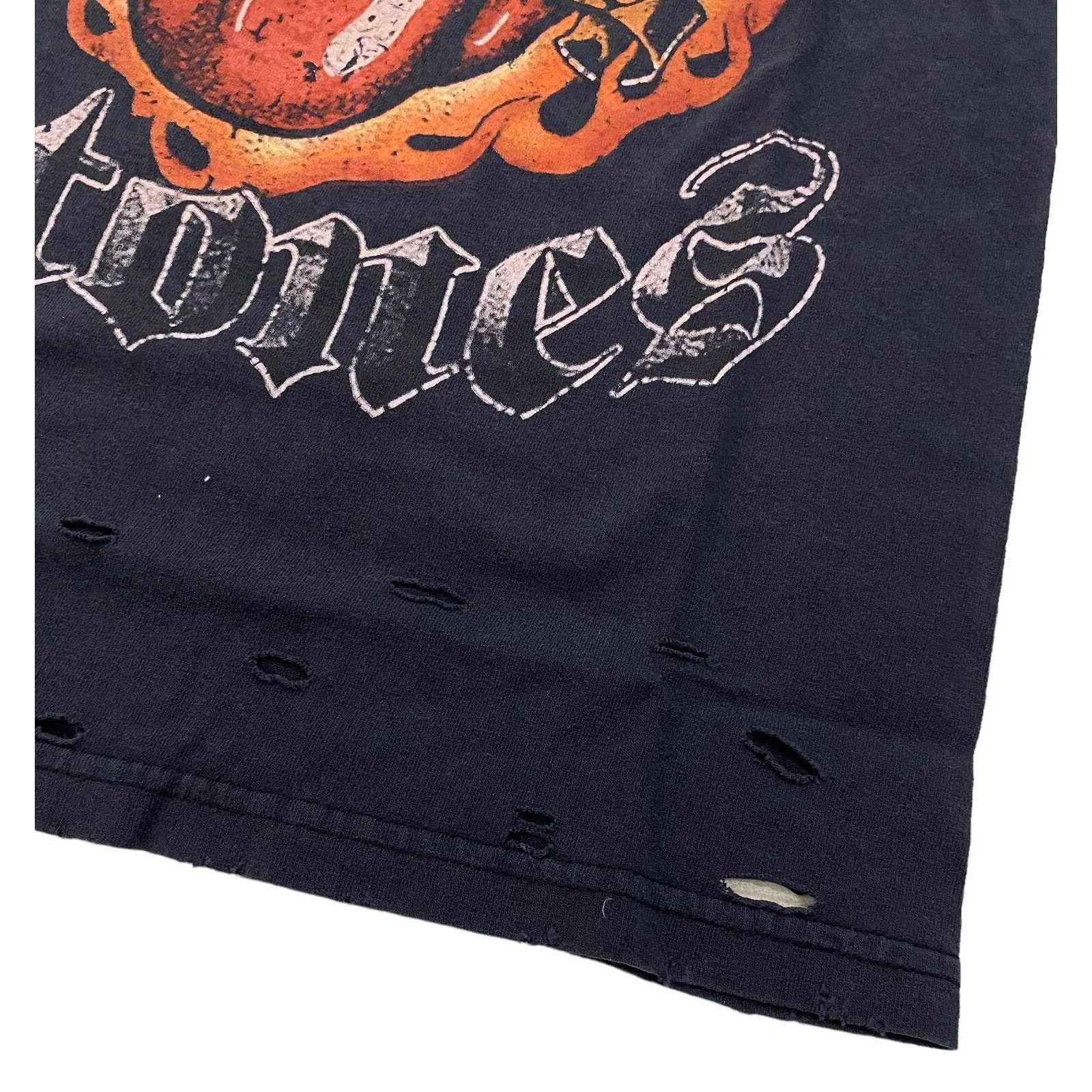 The Rolling Stones The Rolling Stones Men's Flame T-Shirt With Distressed Holes Size US XL / EU 56 / 4 - 4 Thumbnail