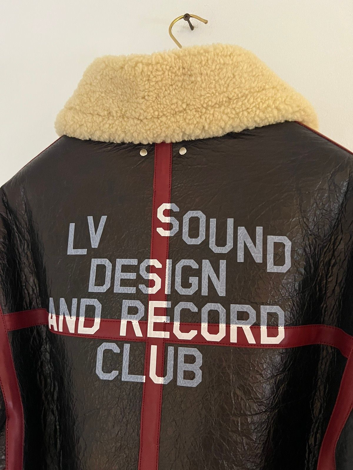 Louis Vuitton $11,800 LV Sound Design & Record Club Shearing Leather Coat