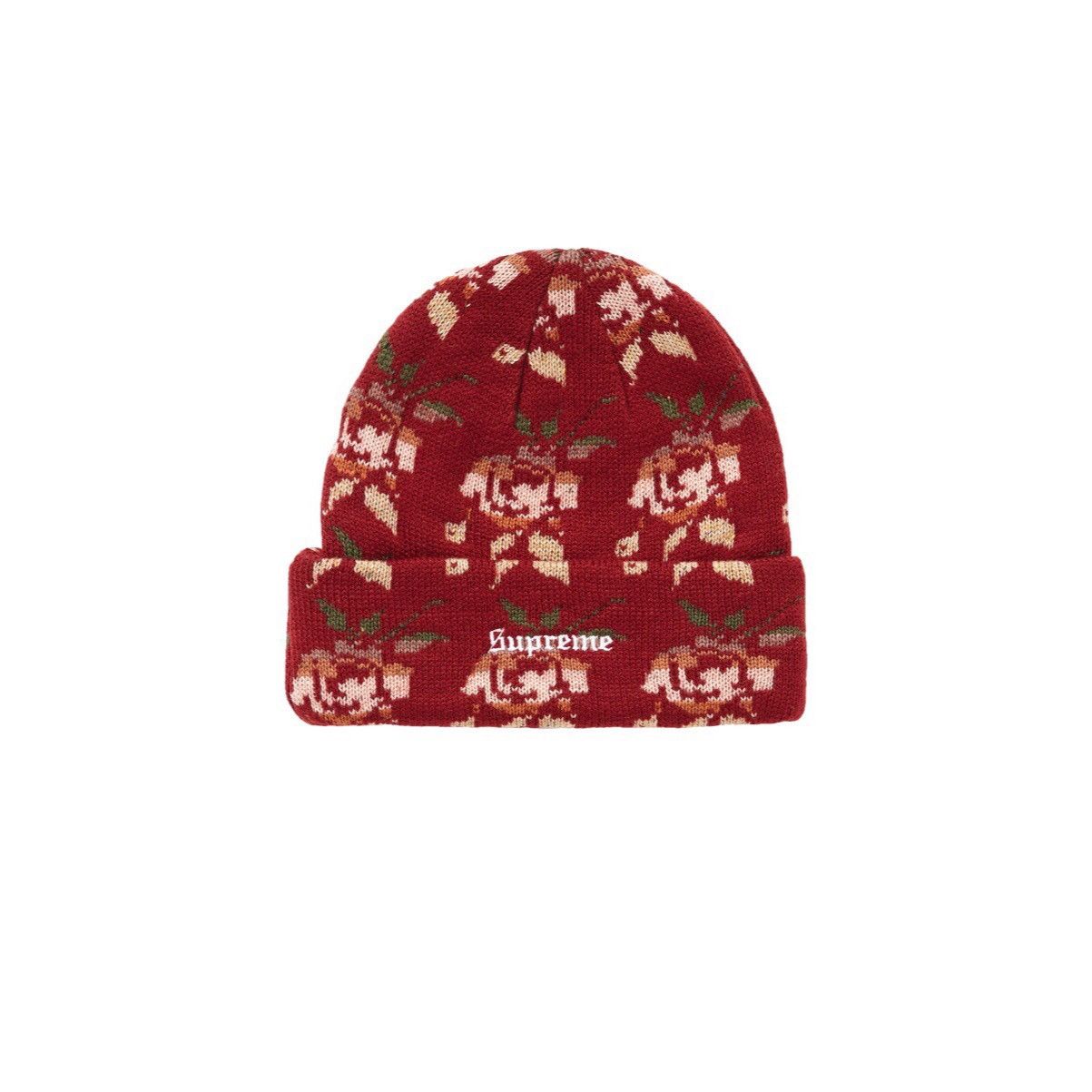 Supreme Rose Jacquard Beanie | Grailed