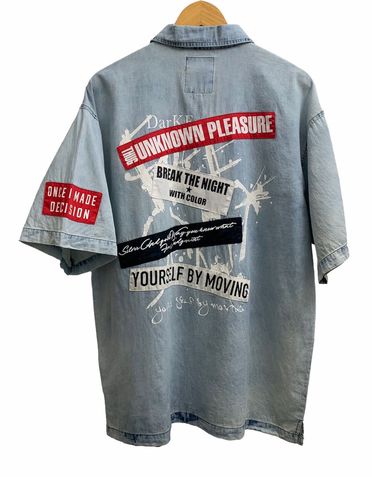 image of In The Attic Patchwork Seditionaries Shirts in Blue, Men's (Size Large)