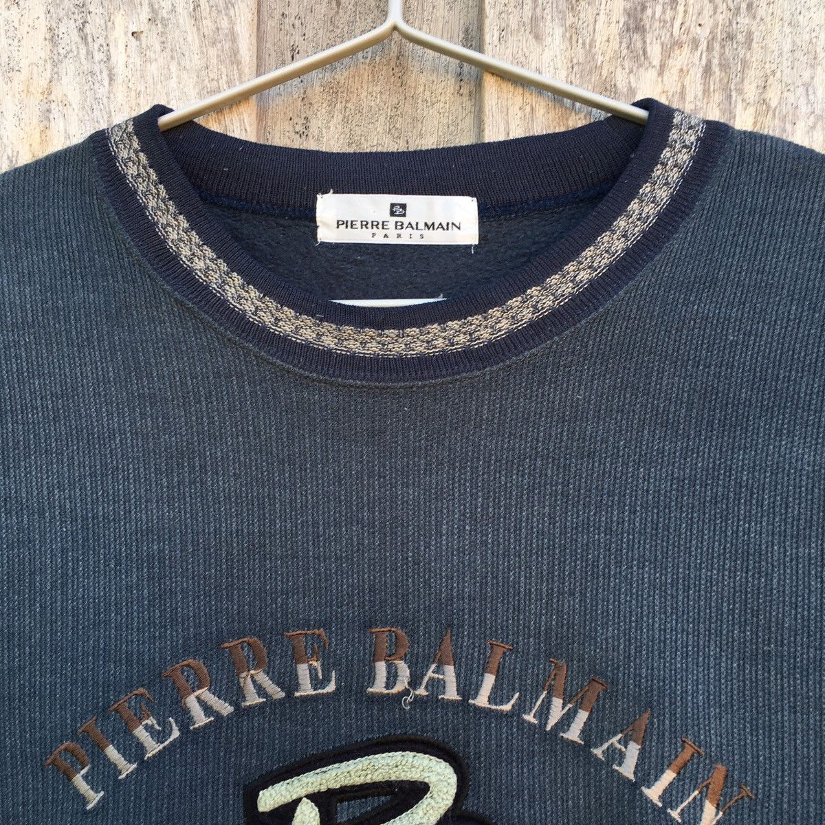Pierre Balmain × Vintage Vintage Pierre Balmain Paris Crewneck Sweatshirt Big Logo Size US L / EU 52-54 / 3 - 2 Thumbnail