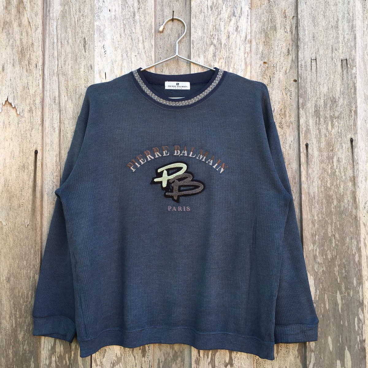 Vintage Pierre Balmain Paris Crewneck Sweatshirt Big Logo