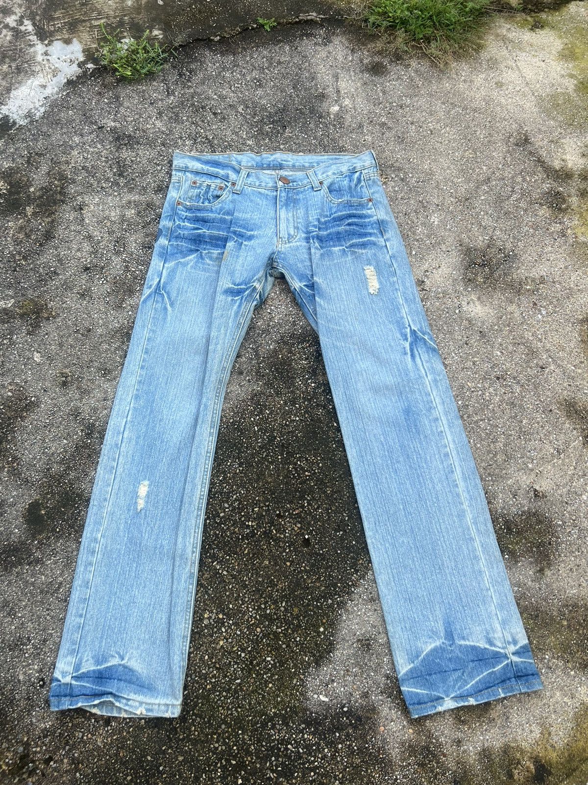 Vintage PEACE Multi Colour Big Logo Spell Out Denim Size US 33 - 2 Thumbnail