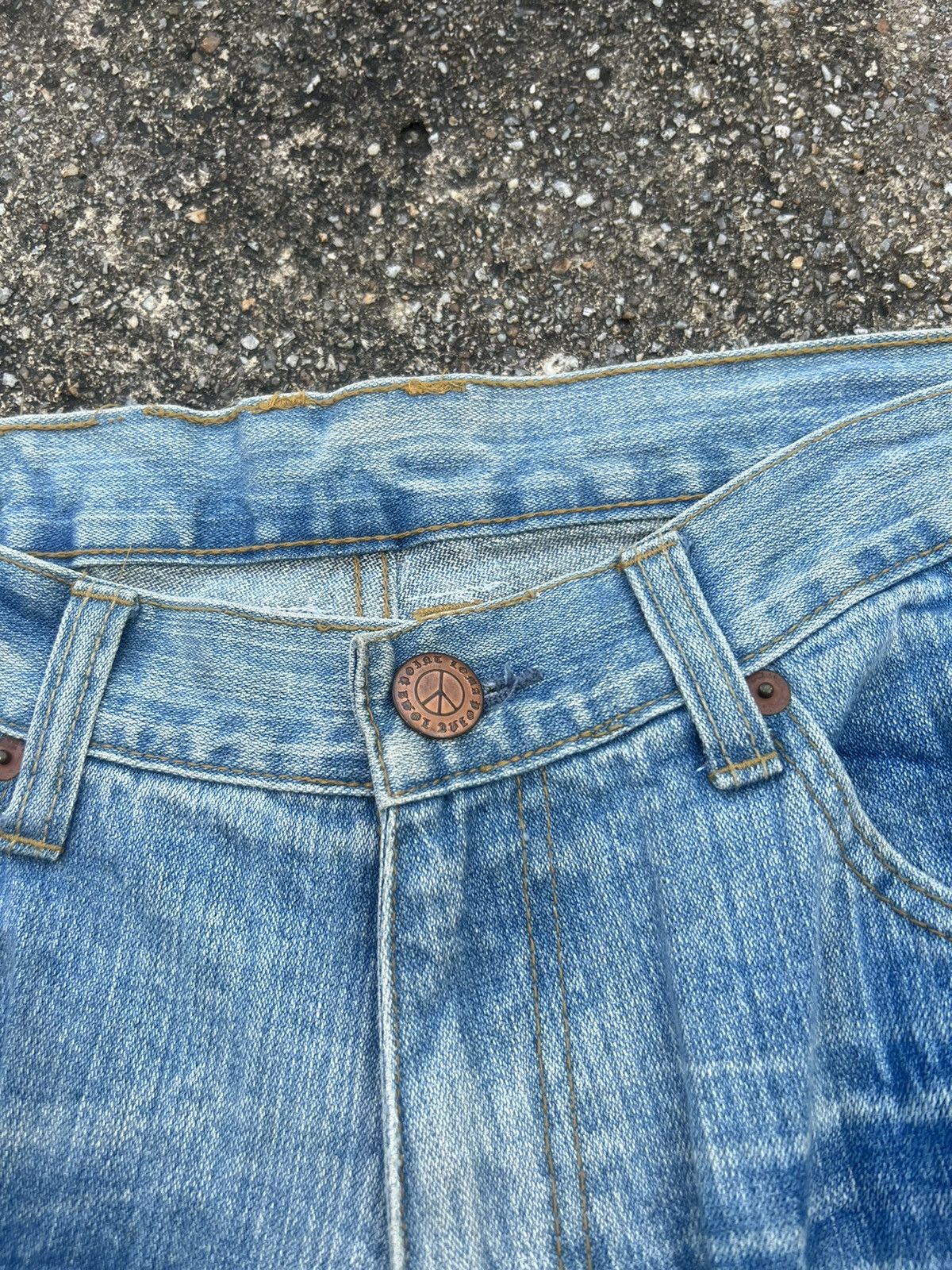 Vintage PEACE Multi Colour Big Logo Spell Out Denim Size US 33 - 8 Thumbnail