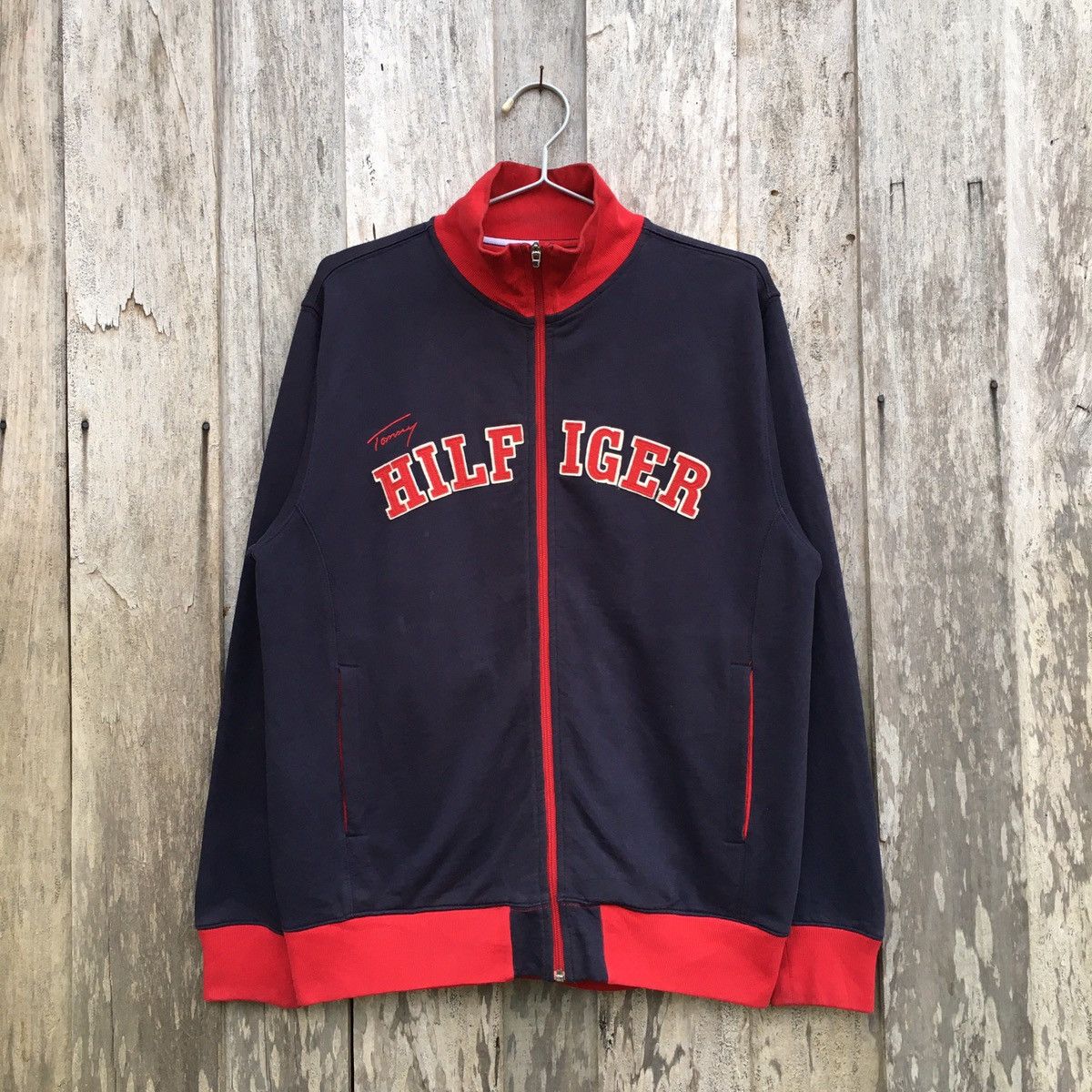 Tommy Hilfiger × Vintage Vintage Tommy Hilfiger Zip Up Sweatshirt Spell Out Big Logo Size US M / EU 48-50 / 2 - 1 Thumbnail