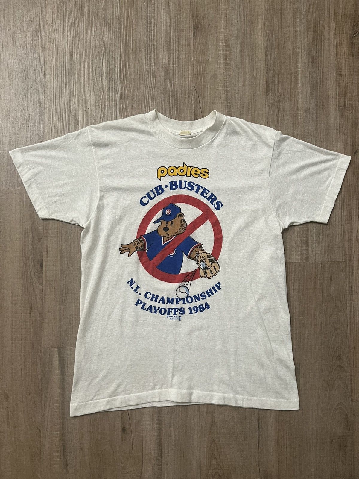 San Diego Padres T Shirt Vintage 80s 1984 Playoffs Cub Busters USA Medium  Large