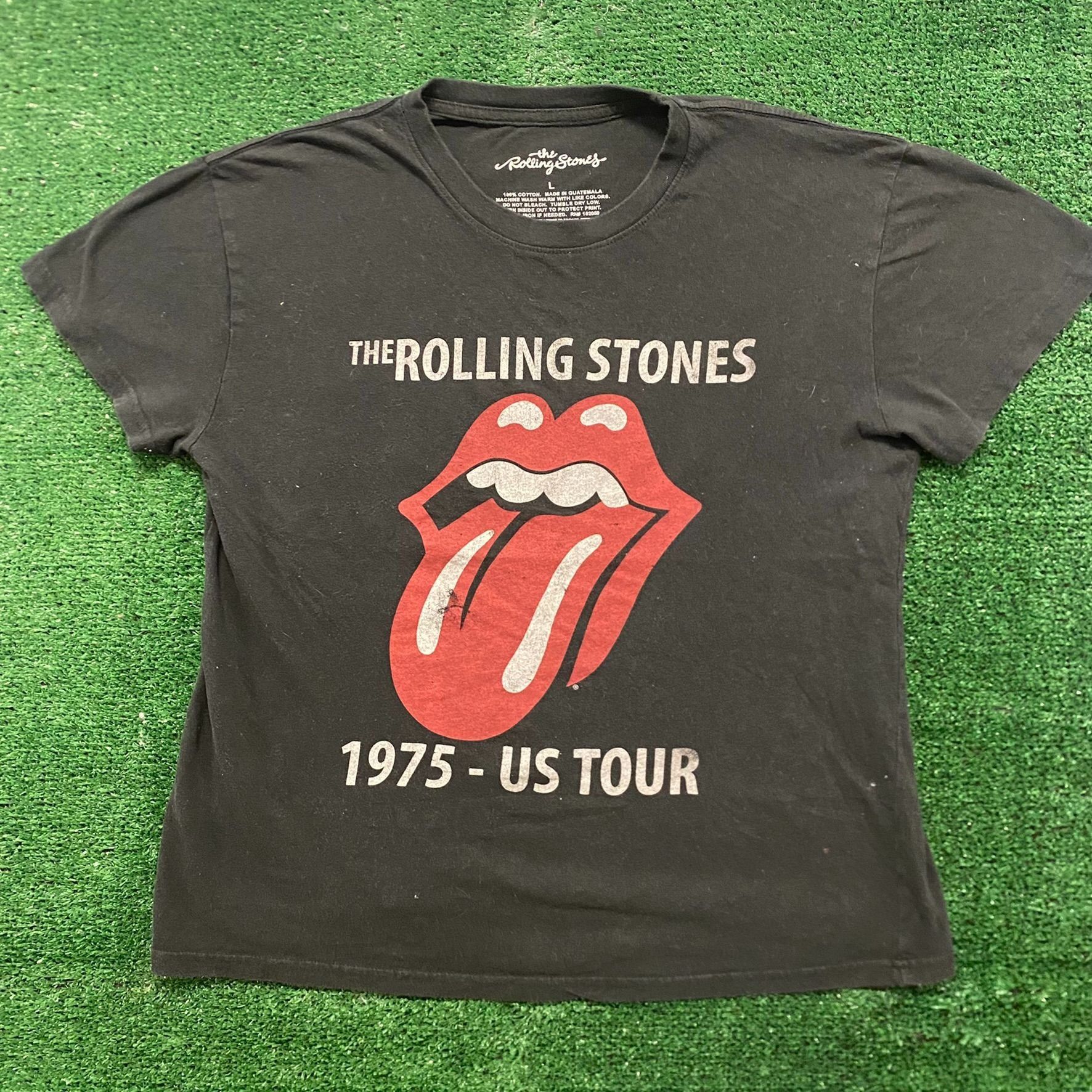 The Rolling Stones Trippy Licks Logo T-Shirt - Official Men's Band Tee, Black, Size L