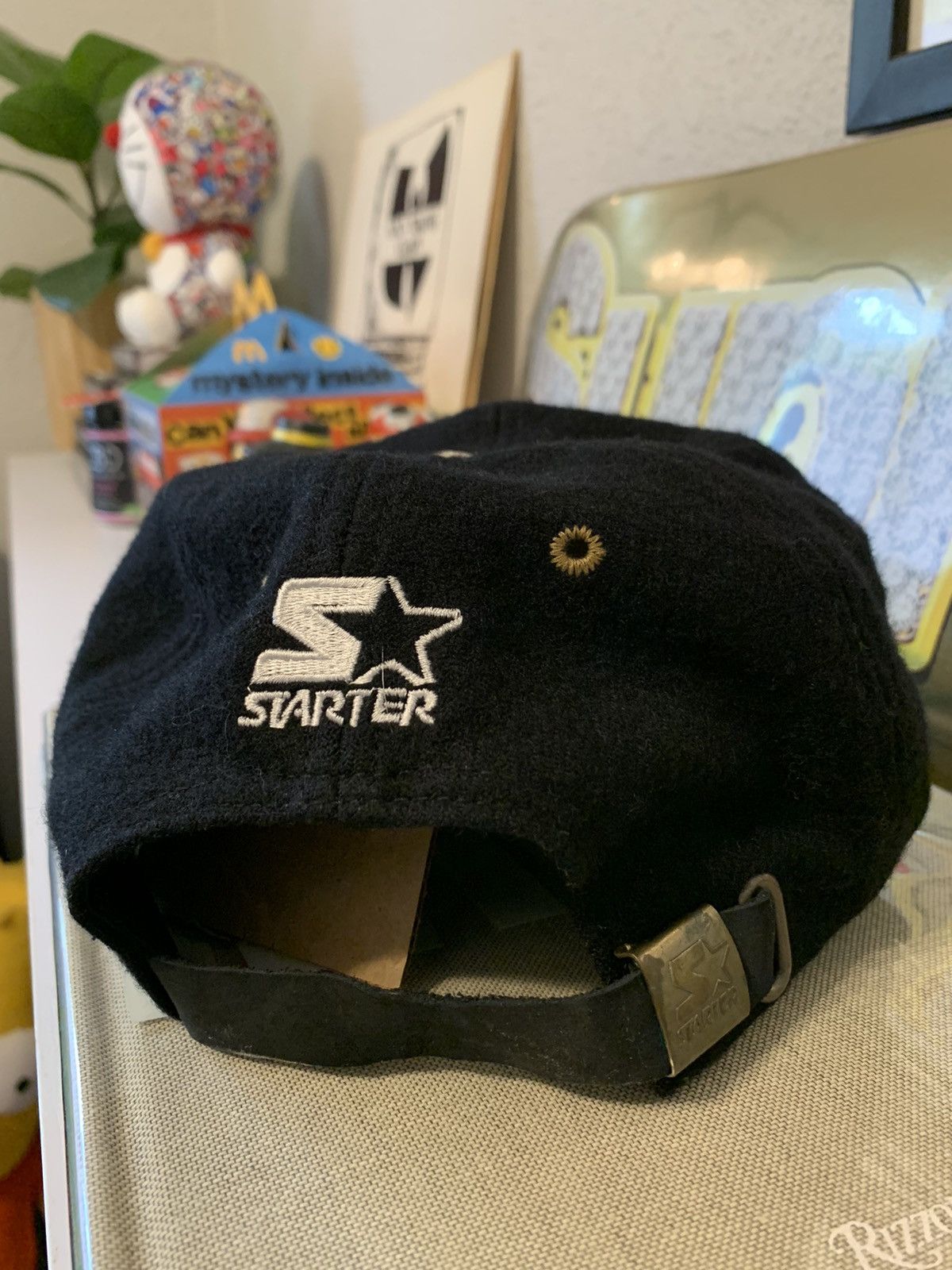 Starter Vintage 90s STARTER wool & suede Strapback hat Size ONE SIZE - 4 Thumbnail