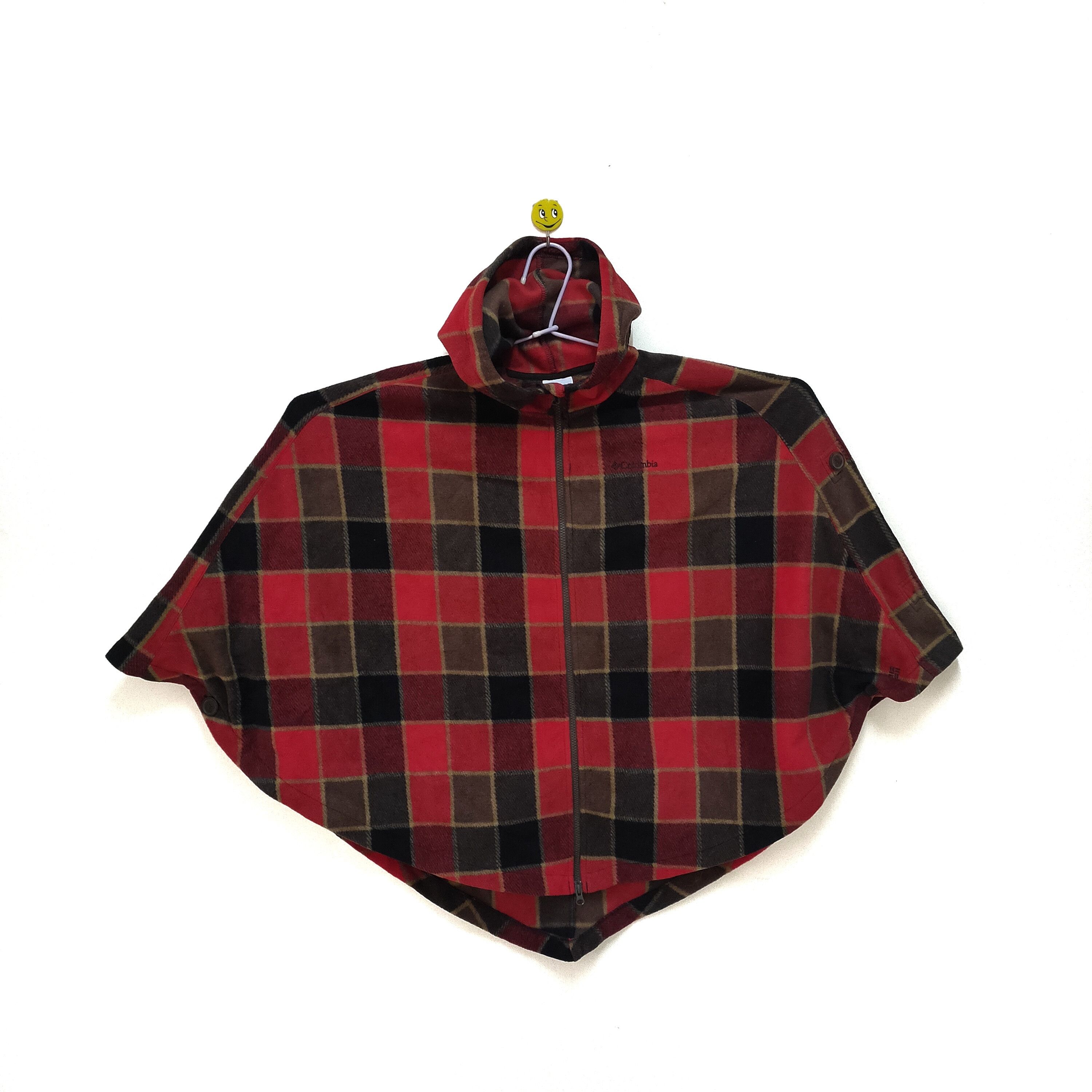 Poncho Columbia Hoodies Fleece Checkered like new