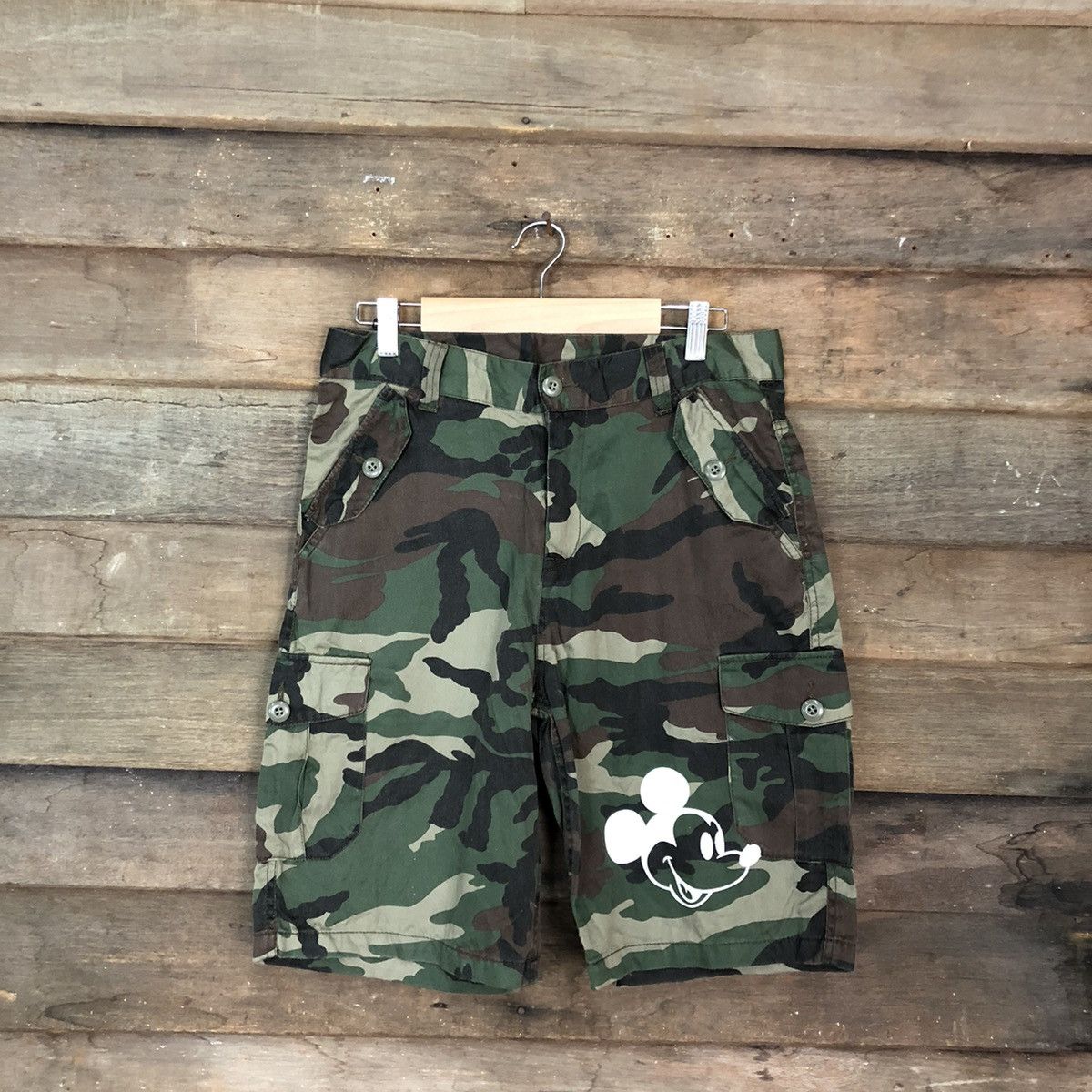 image of Mickey Mouse Camo Multipocket Short Pant in Green, Men's (Size 30)