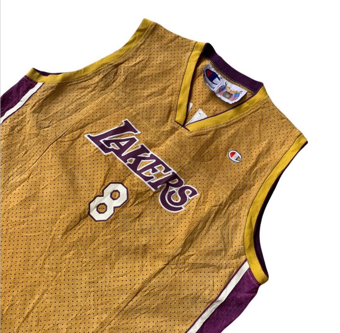Champion × Jeff Hamilton × NBA RARE KOBE BRYANT🔥 8 Lakers Champion Suede Leather Jersey Size US XXL / EU 58 / 5 - 5 Thumbnail