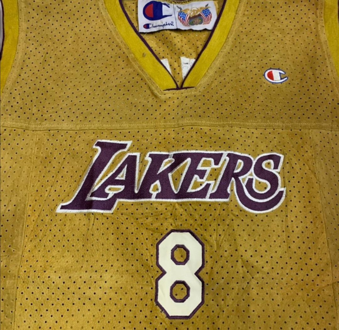 Champion × Jeff Hamilton × NBA RARE KOBE BRYANT🔥 8 Lakers Champion Suede Leather Jersey Size US XXL / EU 58 / 5 - 7 Thumbnail