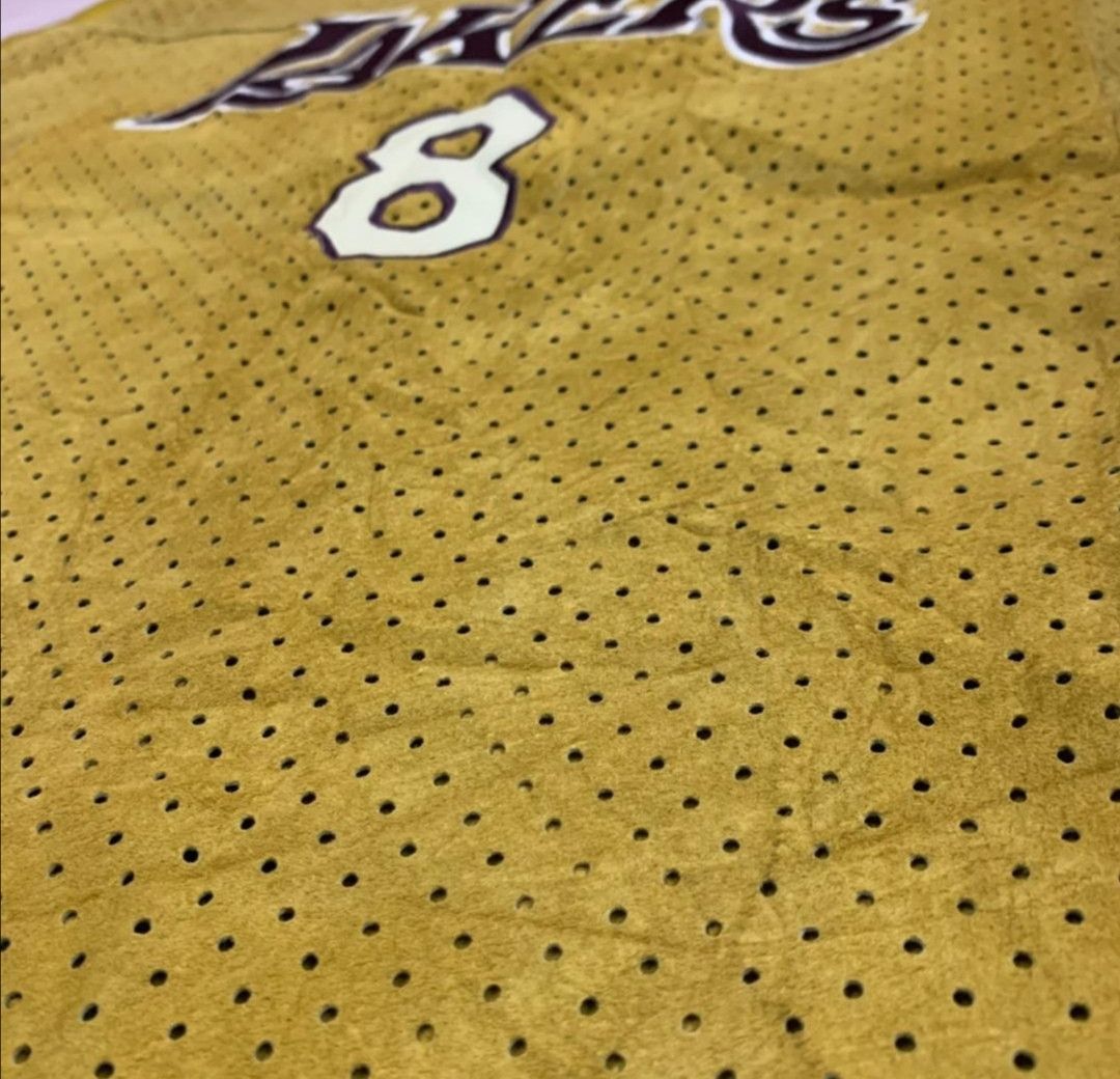 Champion × Jeff Hamilton × NBA RARE KOBE BRYANT🔥 8 Lakers Champion Suede Leather Jersey Size US XXL / EU 58 / 5 - 10 Thumbnail