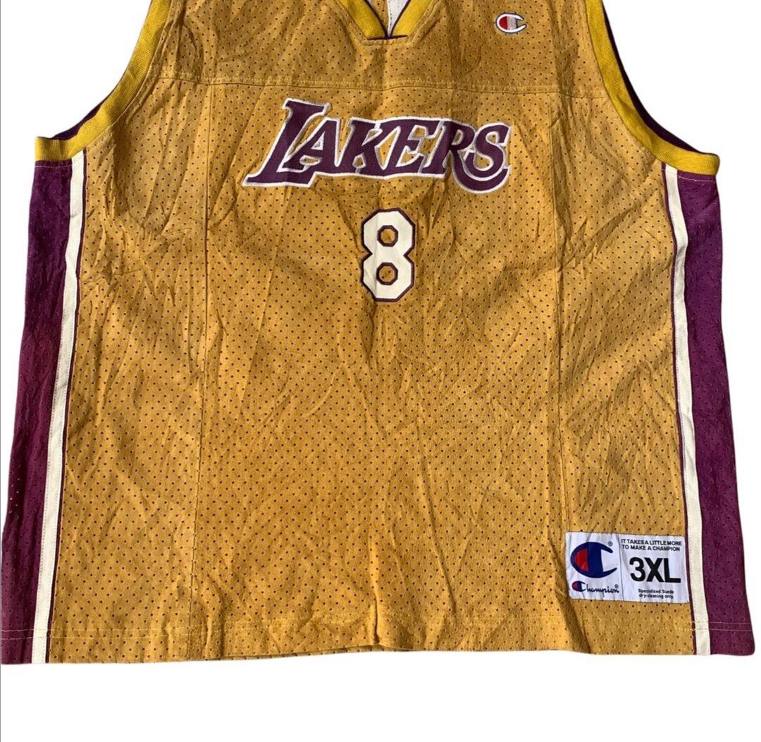 Champion × Jeff Hamilton × NBA RARE KOBE BRYANT🔥 8 Lakers Champion Suede Leather Jersey Size US XXL / EU 58 / 5 - 6 Thumbnail