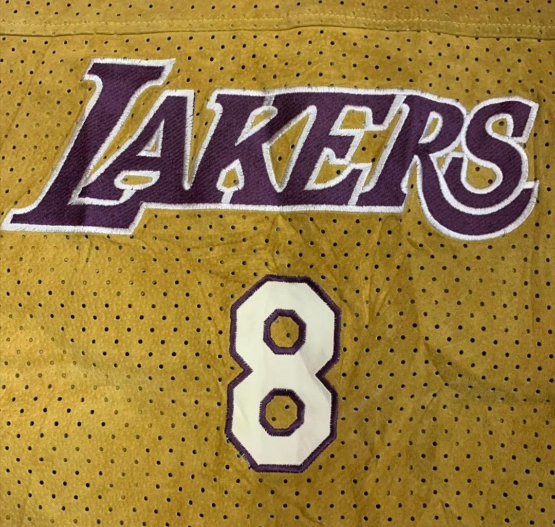 Champion × Jeff Hamilton × NBA RARE KOBE BRYANT🔥 8 Lakers Champion Suede Leather Jersey Size US XXL / EU 58 / 5 - 8 Thumbnail