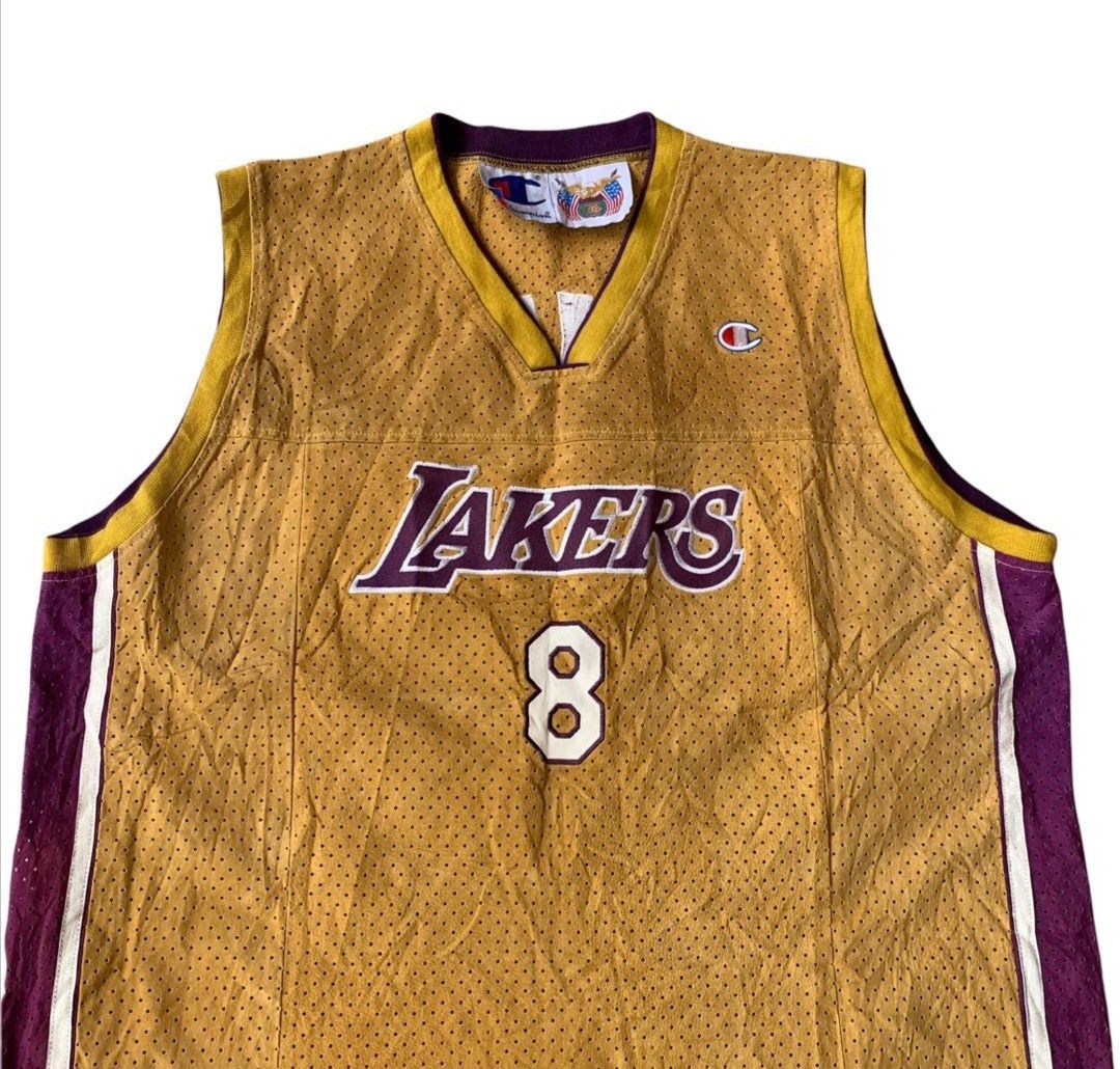 Champion × Jeff Hamilton × NBA RARE KOBE BRYANT🔥 8 Lakers Champion Suede Leather Jersey Size US XXL / EU 58 / 5 - 4 Thumbnail