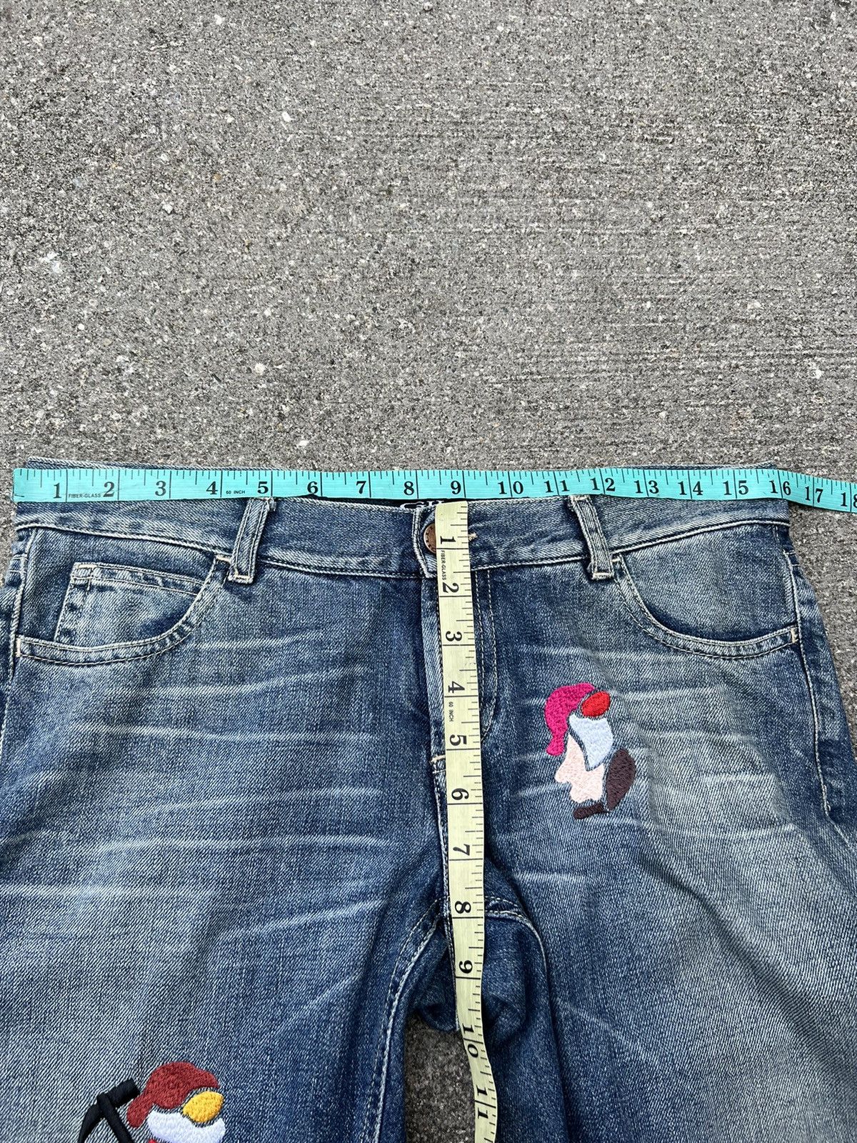 Vintage Vintage GILLI Italy Embroidery Denim Light Blue Flare Jeans Size US 29 - 21 Thumbnail