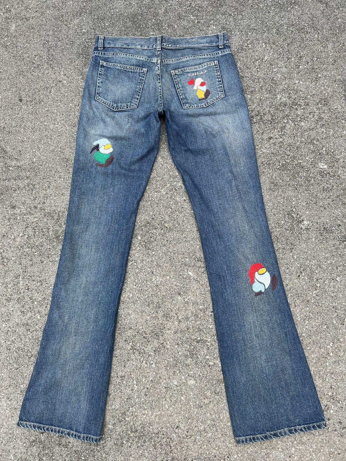 Vintage Vintage GILLI Italy Embroidery Denim Light Blue Flare Jeans Size US 29 - 24 Thumbnail