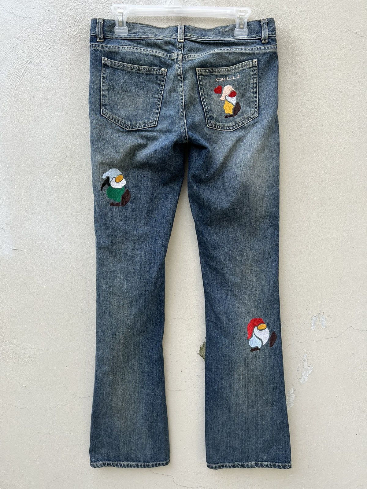 Vintage Vintage GILLI Italy Embroidery Denim Light Blue Flare Jeans Size US 29 - 13 Thumbnail