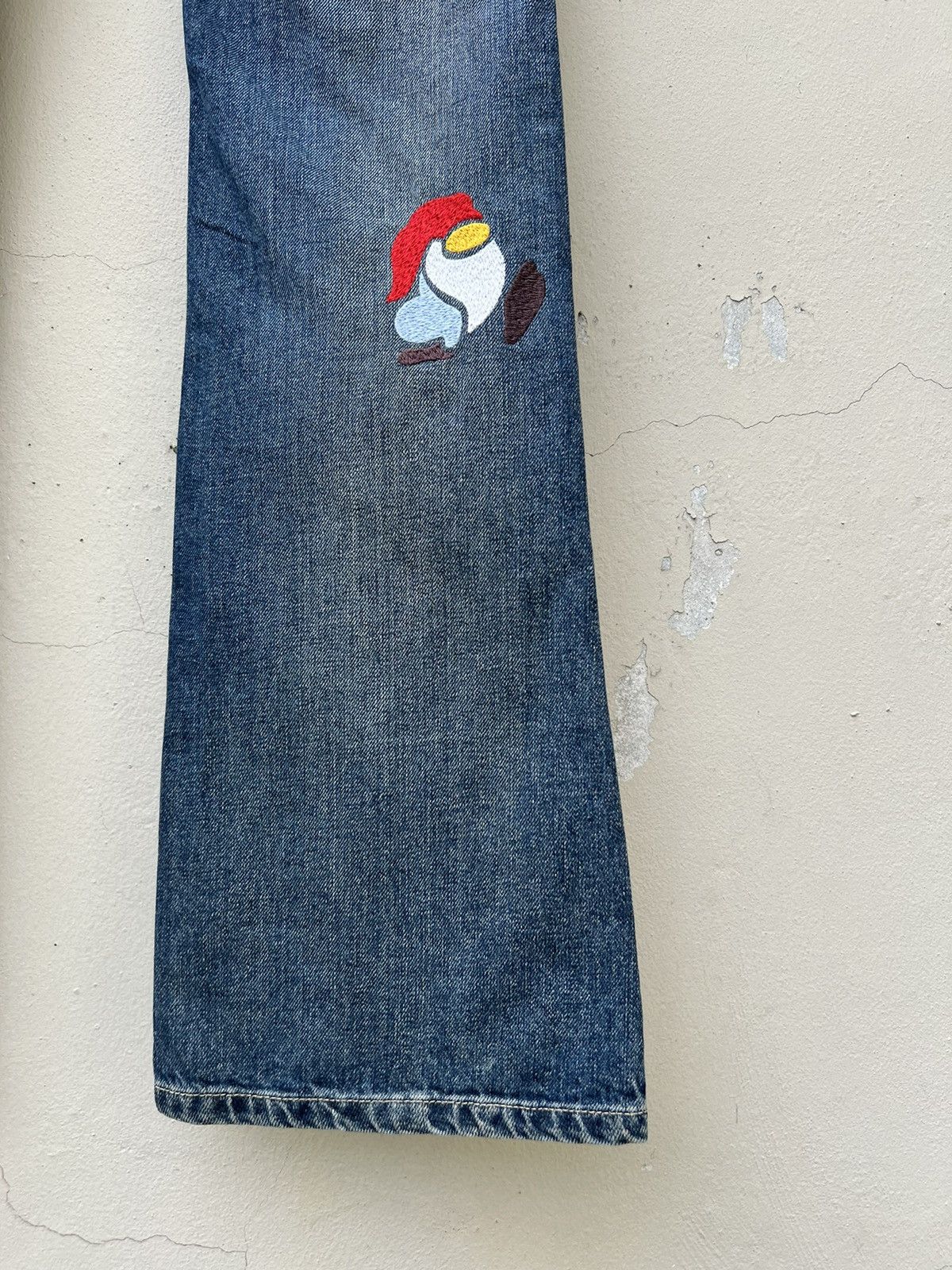 Vintage Vintage GILLI Italy Embroidery Denim Light Blue Flare Jeans Size US 29 - 18 Thumbnail