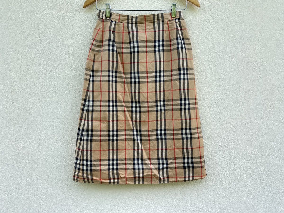 Burberry Prorsum Vintage Burberry nova check midi skirt Size 25" / US 0 / IT 36 - 1 Thumbnail
