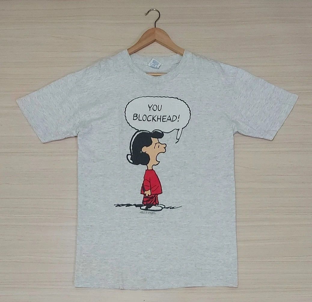 Peanuts × Vintage Vintage Peanuts Lucy ' You Blockhead' Tshirt Size US L / EU 52-54 / 3 - 1 Thumbnail
