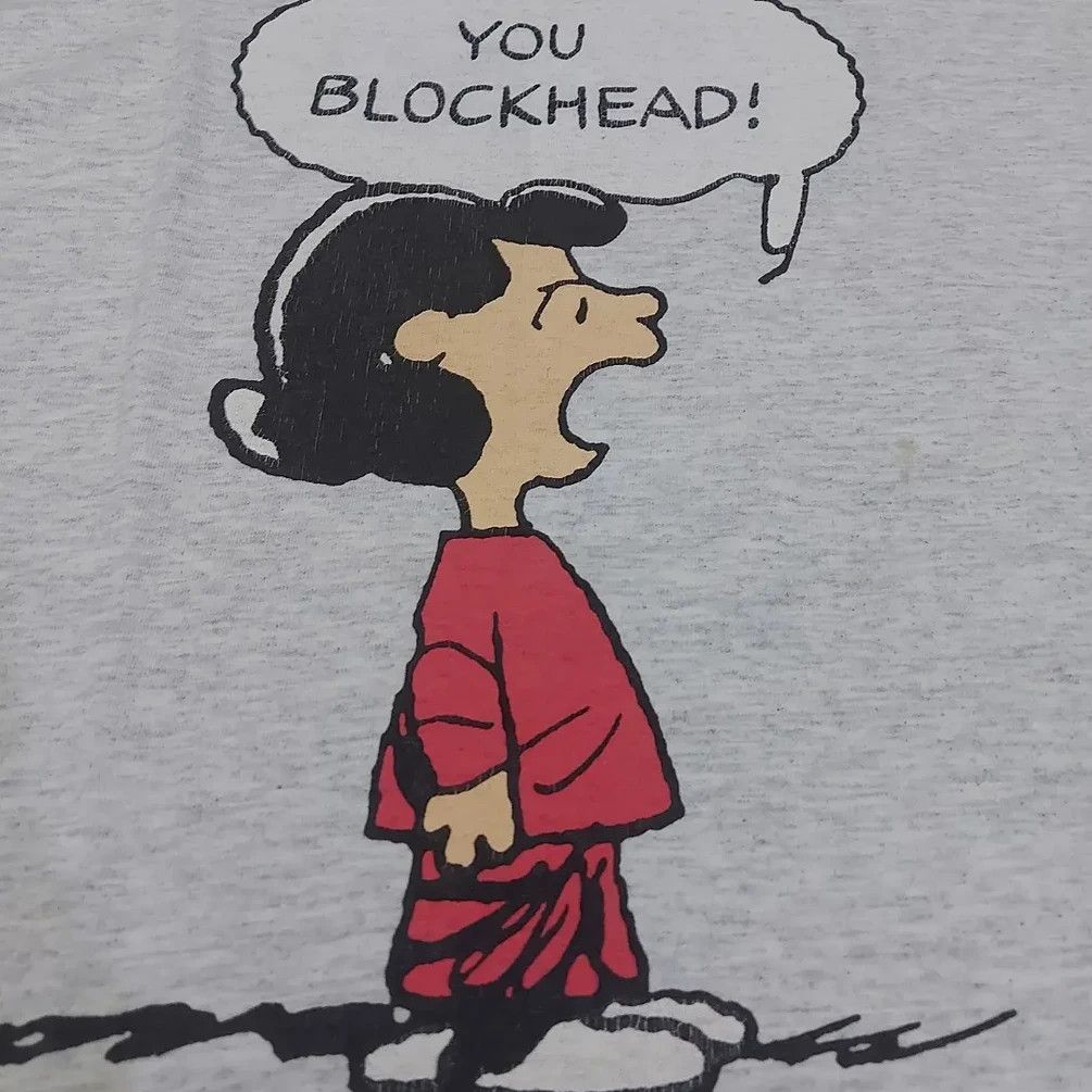 Peanuts × Vintage Vintage Peanuts Lucy ' You Blockhead' Tshirt Size US L / EU 52-54 / 3 - 5 Thumbnail