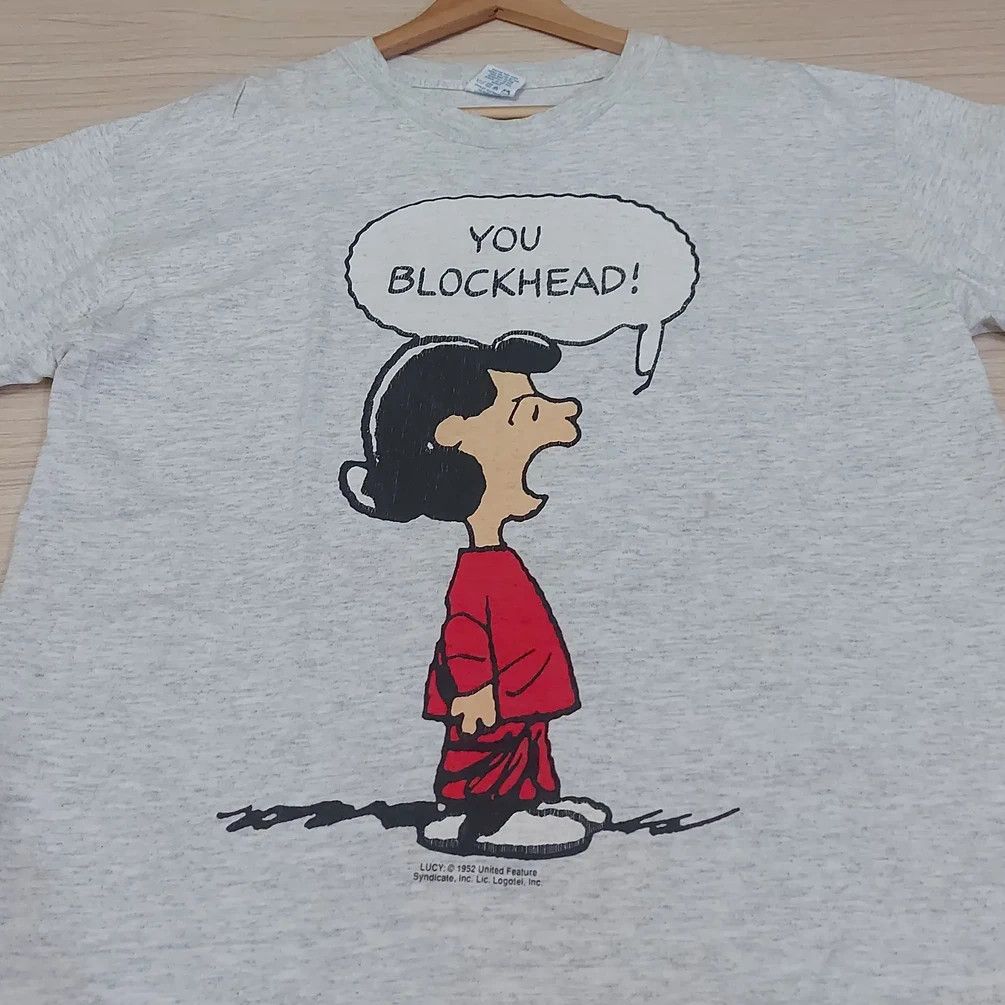 Peanuts × Vintage Vintage Peanuts Lucy ' You Blockhead' Tshirt Size US L / EU 52-54 / 3 - 3 Thumbnail