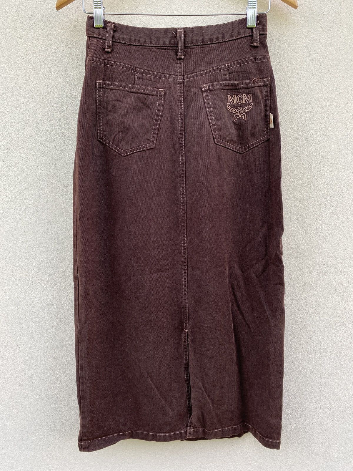 Designer Rare🔥Vintage MCM Embroided Logo Skirt Size 25" / US 0 / IT 36 - 2 Thumbnail